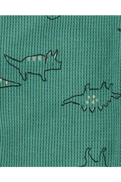 Pijama una pieza de algodón térmico, con pie, diseño dinos Sin color