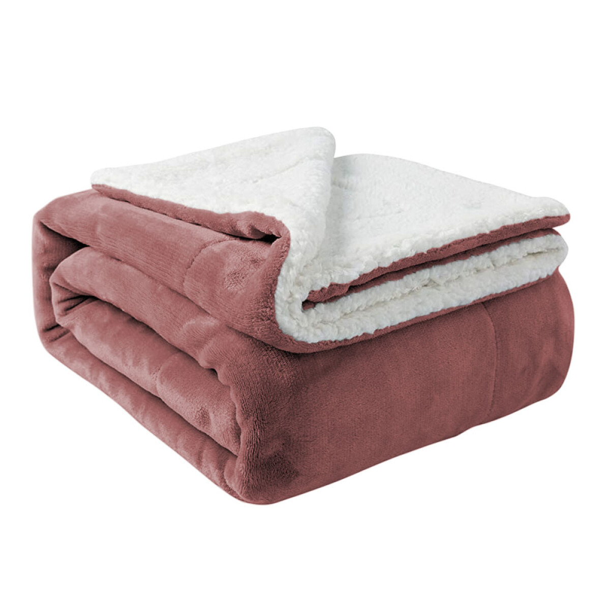 Manta Reversible Flannel/Sherpa Frazada Polar de 150x200cm - Bordó 