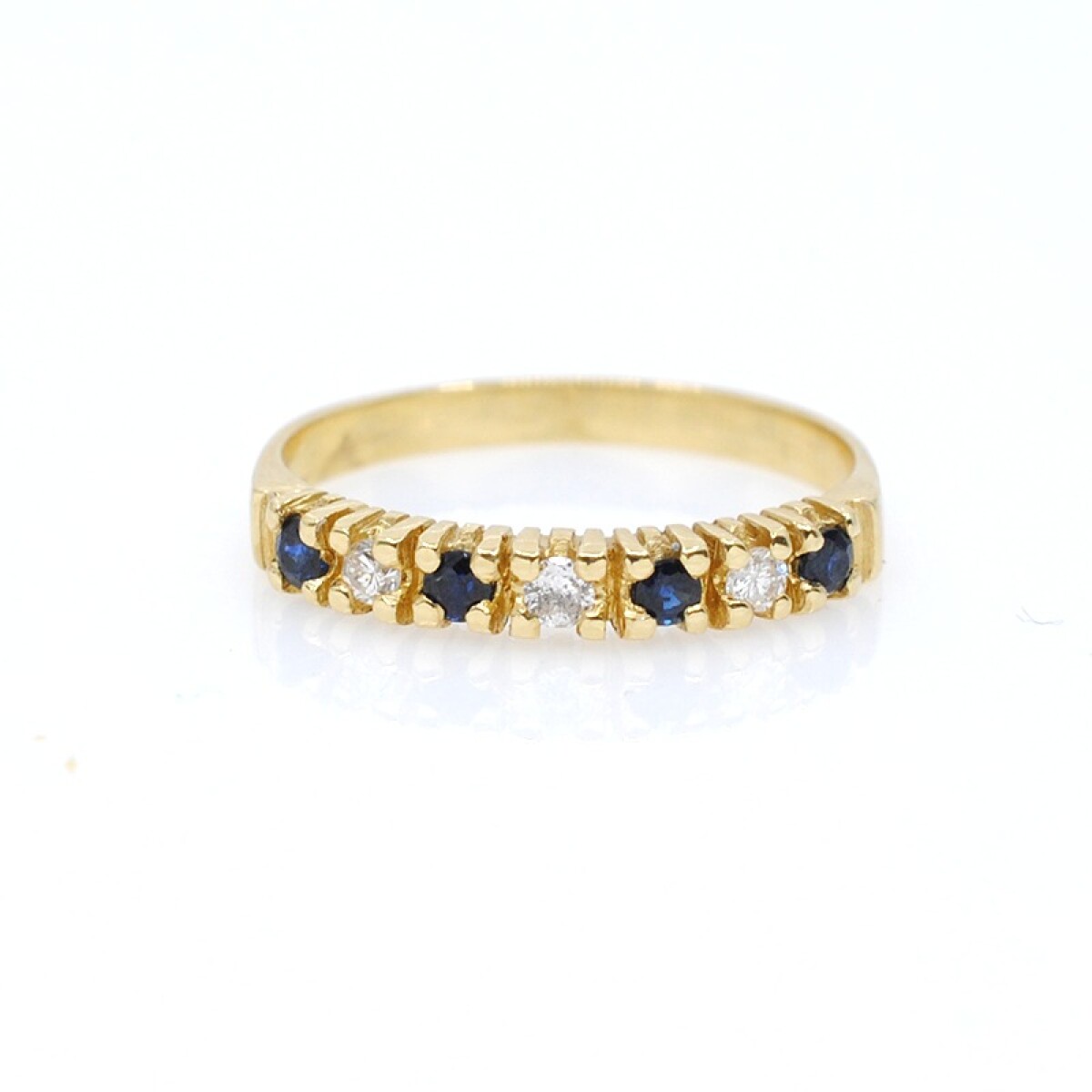 Anillo en oro 18k , brillantes y zafiros 