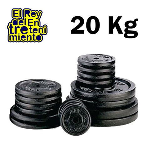 Set 2 Mancuernas + Barra 1.5m + 20 Kg Hierro Compacto 4 Discos 2.5Kg + 2 Discos 5KG