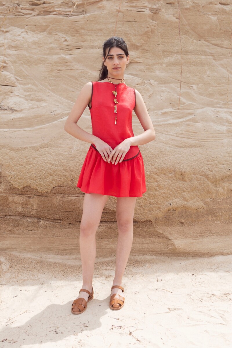 VESTIDO PULPA - Rojo Y Choco 