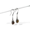 Caravanas pendientes Triangulo tribal - Plata 925 - Ámbar báltico -CA3931 Conpiedra