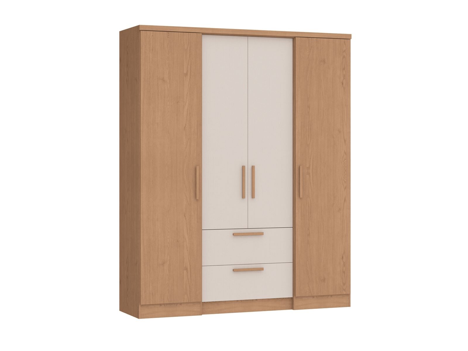 Ropero Aspen 4 Puertas 2 Cajones Angelin/Blanc 
