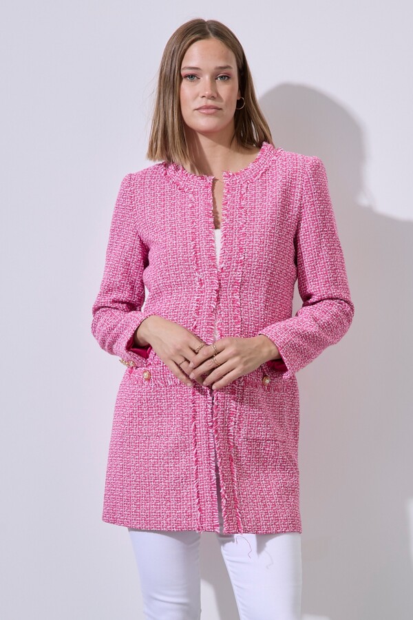 Chaqueta Tweed Larga ROSA/MULTI