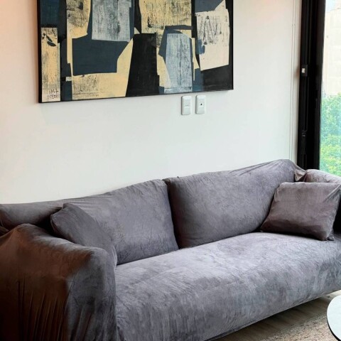 Funda Sillon 2 Cuerpos Velvet gris