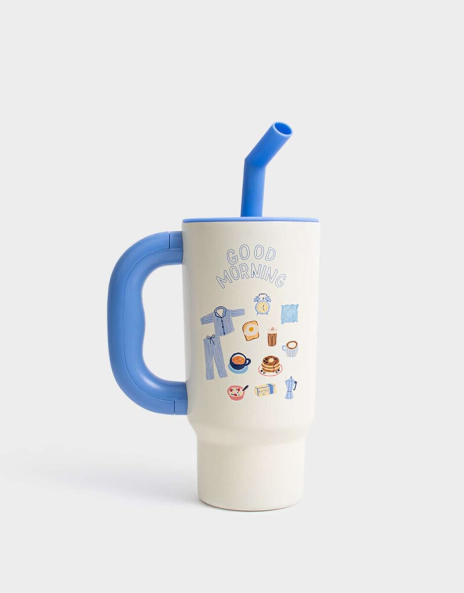 Vaso Térmico Good Morning - Blanco Crudo 