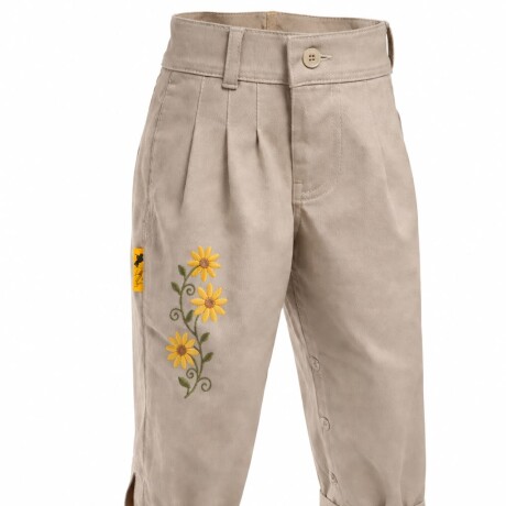 Bombacha de Niño/a Bordada. Del 00 al 3 Beige Flor Amarilla
