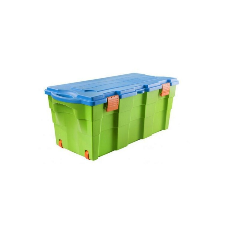 Caja baúl organizador 100 Litros Wenco - VERDE/CELESTE Caja baúl organizador 100 Litros Wenco - VERDE/CELESTE