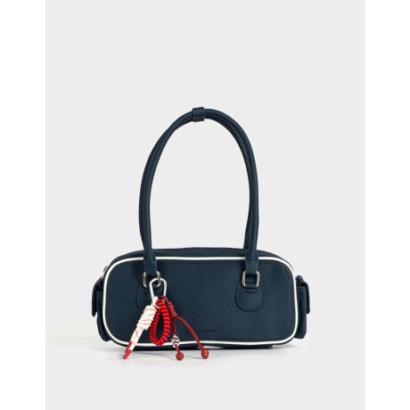 Cartera Bowling Con Charm Azul Marino