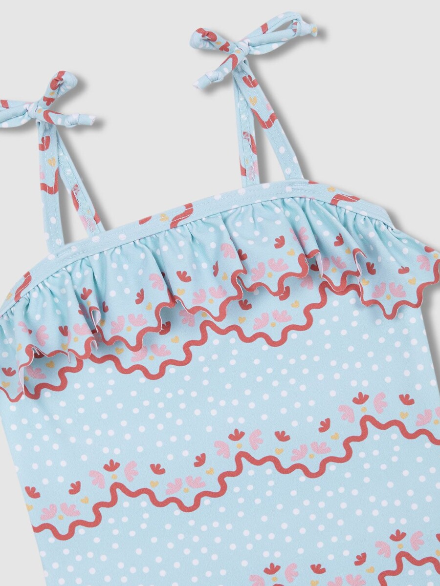 Bañador Estampado Ondas Azul Talco