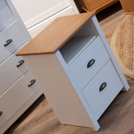 Mesa de Luz Madera maciza Linea Colonial Blanca