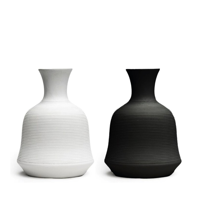 FLORERO CERAMICA D18x25CM BLANCO/NEGRO MATE FLORERO CERAMICA D18x25CM BLANCO/NEGRO MATE