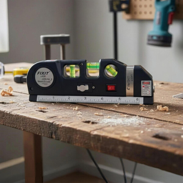 Nivelador Láser Infrarrojo Multifunción C/ Cinta Metrica Color Negro