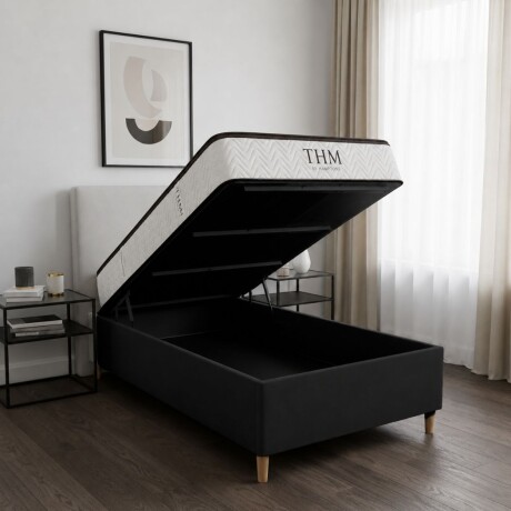 Sommier Baúl 1 plaza HAMPTONS Smartbox Palladium 90X190 Negro