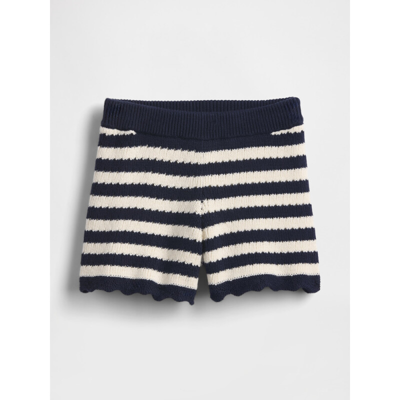 CROCHET STRIPE SHORTS NAVY UNIFORM