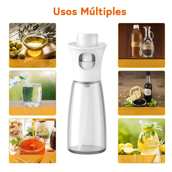 Aceitero Spray IMBACK | Rociador de Vidrio 200ml con Tapa Plástica, Preciso y Saludable Blanco Aceitero Spray IMBACK | Rociador de Vidrio 200ml con Tapa Plástica, Preciso y Saludable Blanco