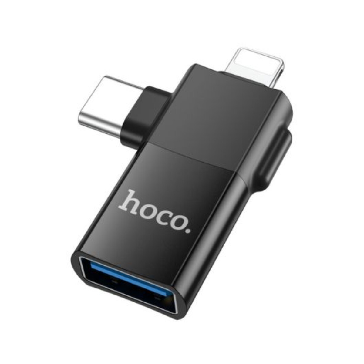 Adaptador HOCO UA17 2.0 USB H a Lightning M Negro a usb-c 
