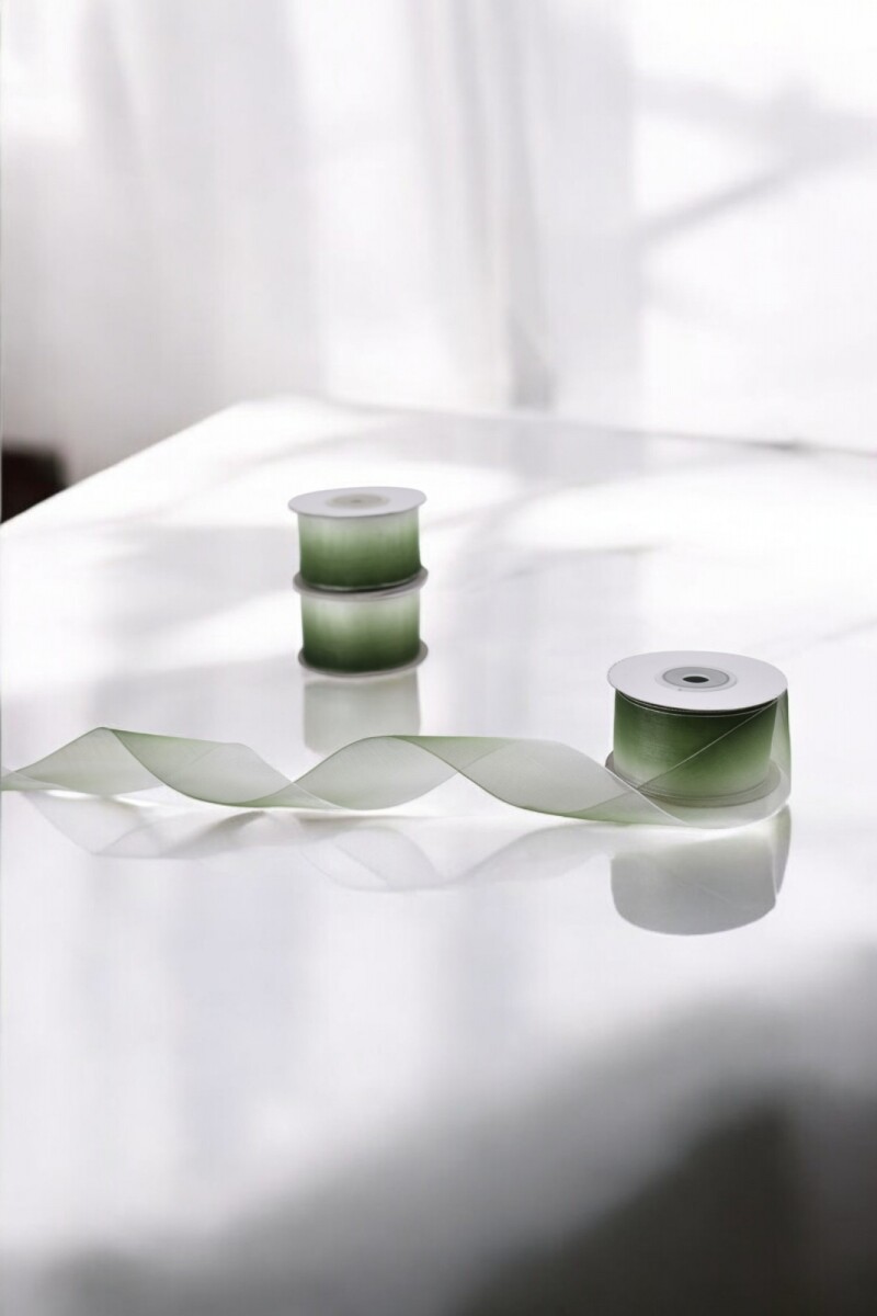 Cinta organza degrade - 23 mts - VERDE 