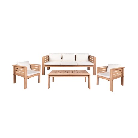 SET DE LIVING MADERA NATURAL-BEIGE PRESIDENT