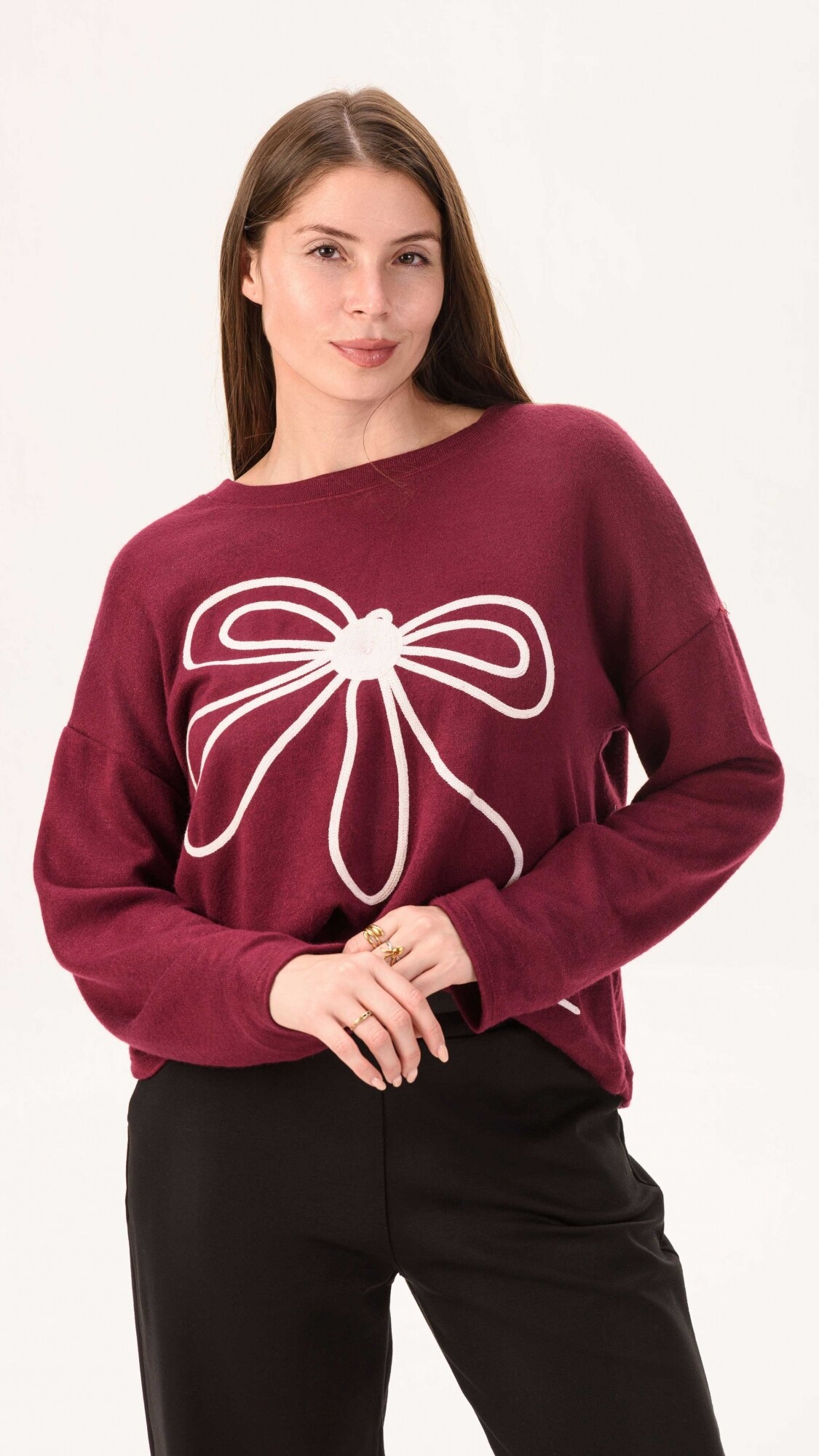 Sweater aurora bordo