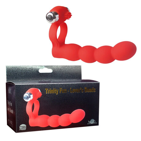 Anillo Triple Función Trinity Beads Rojo