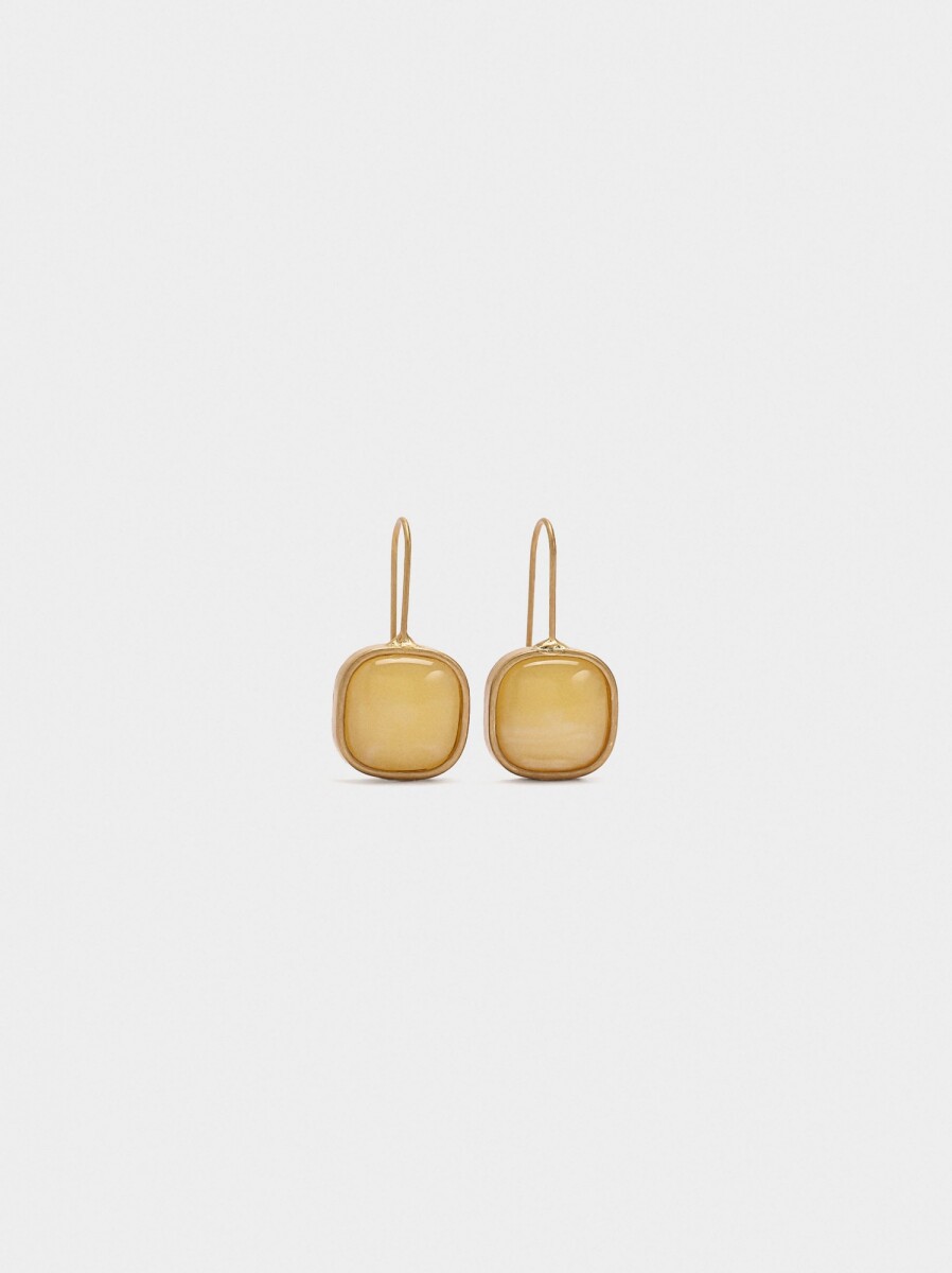 Pendientes Dorados Efecto Piedra - beige 