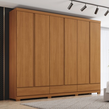 ROPERO IMPERIAL 6 PUERTAS 9 CAJONES GUARDARROPA CLOSET ARMARIO 100% MDF COLOR MADERA