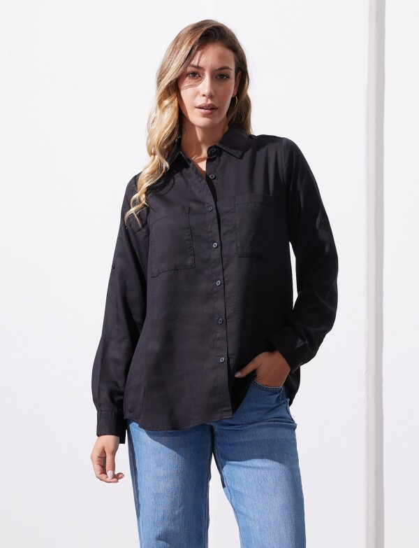 Camisa Bolsillos NEGRO