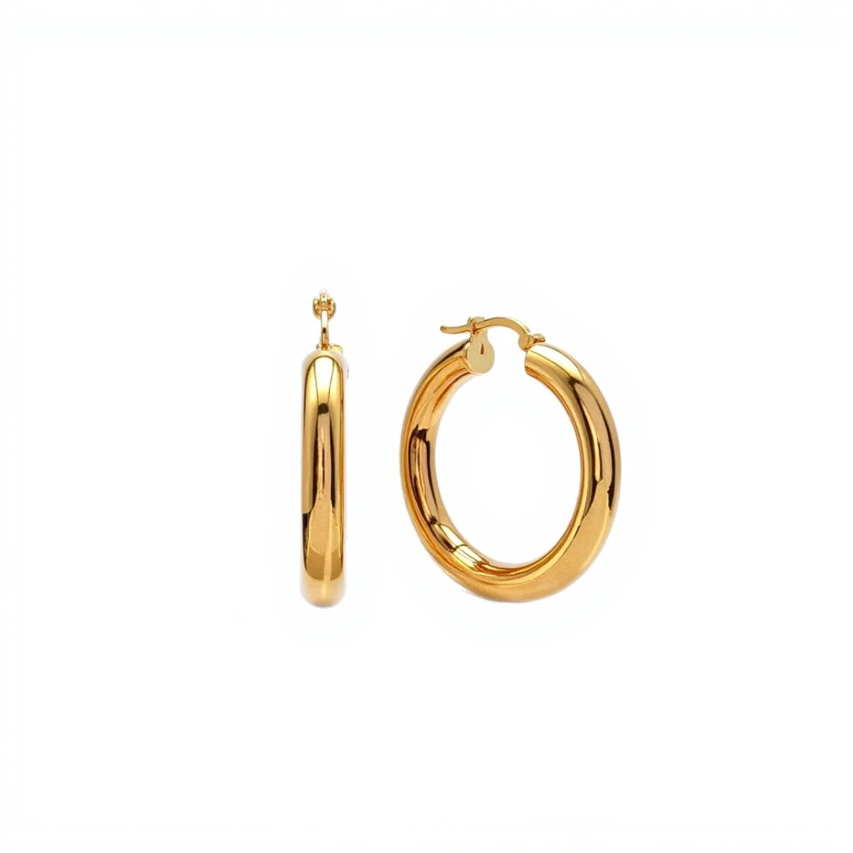 Caravanas aros inflado - Oro bajo - Sin Piedra- CA8287 - sinpiedra 