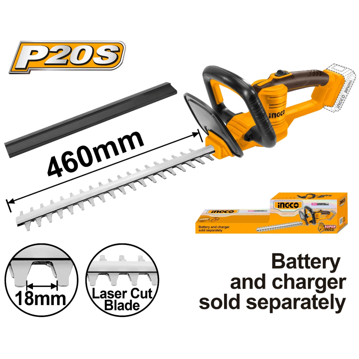 Corta Cerco INGCO a Bateria CHTLI20018 P20S - 20V 
