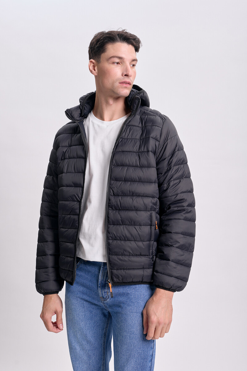 Campera capitoneada Negro