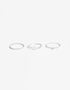 Sets Anillos Strass Set Anillos Plata 925 Y Cubic - Plateado