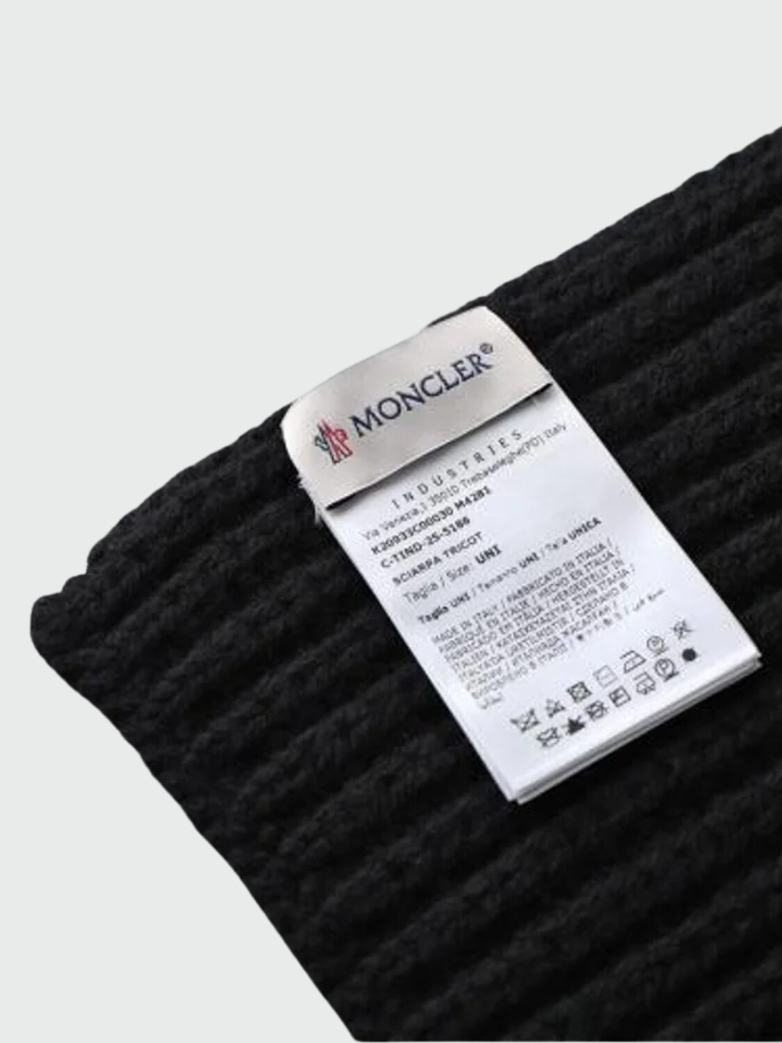 MONCLER - Bufanda de cachemir acanalada Negro