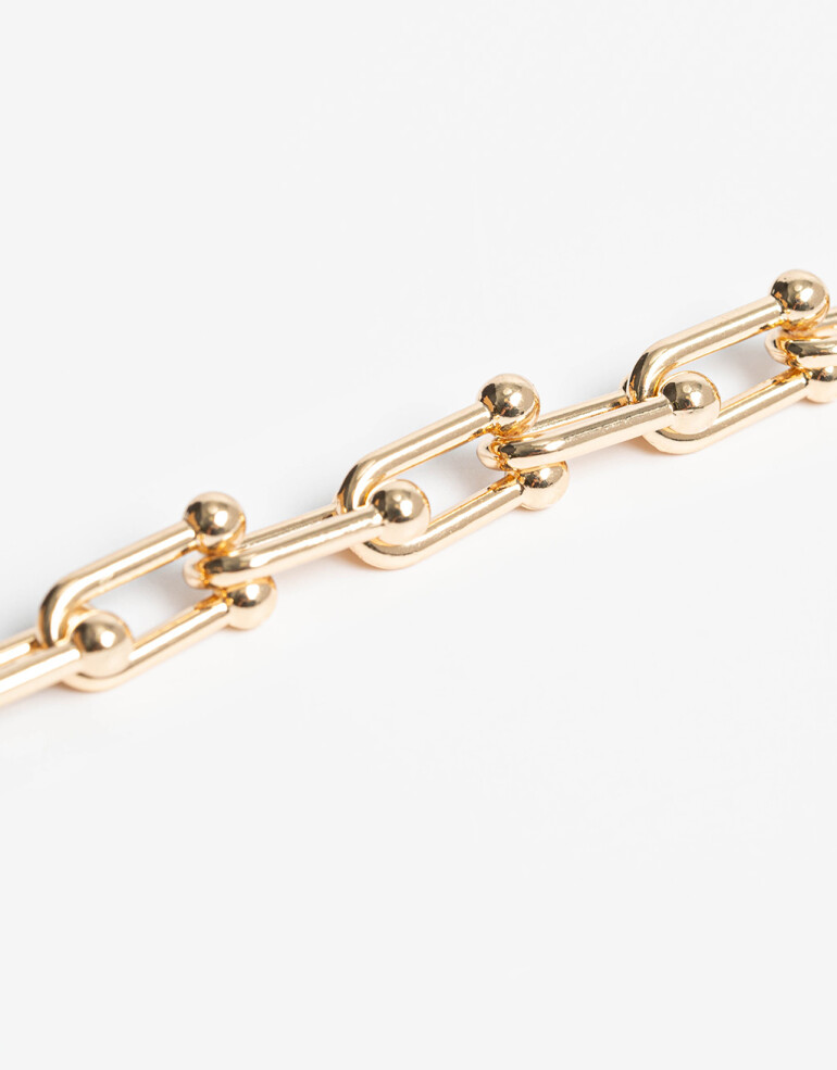 Pulseras Flexibles Metal Pulsera Flexible Metal Eslabones - Dorado