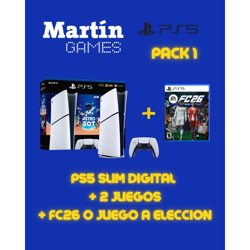 CONSOLA Playstation 5 PS5 SLIM DIGITAL + FC26 O JUEGO A ELECCIÓN + ASTROBOT Y GT7 CONSOLA Playstation 5 PS5 SLIM DIGITAL + FC26 O JUEGO A ELECCIÓN + ASTROBOT Y GT7