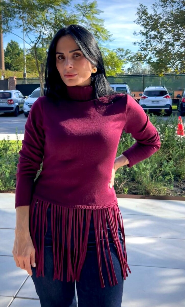 Buzo con flecos Fatima - Bordeaux 