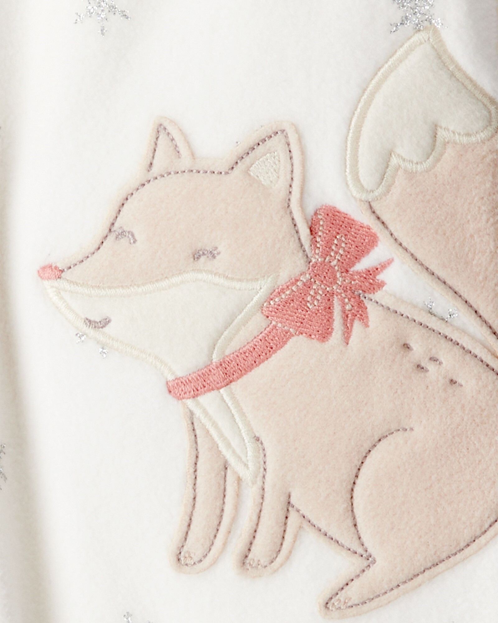 Pijama una pieza de micropolar, con pie, estampa zorro Sin color