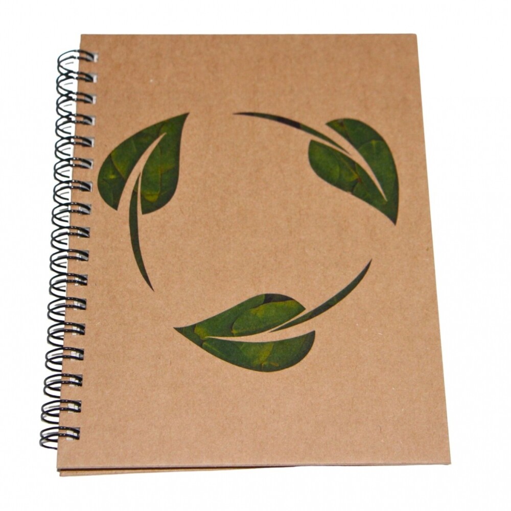 AGENDA ABEZETA 256 CLASSIC RECICLADA TAPA HOJAS VERDES