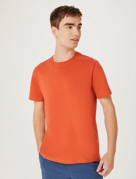 CAMISETA BÁSICA UNISSEX DE ALGODÓN NARANJA