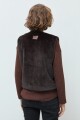 Chaleco con piel reversible chocolate
