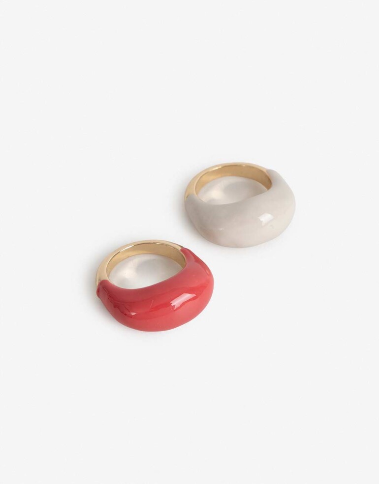 Sets Anillos Color Set Anillos Esmaltados - Dorado