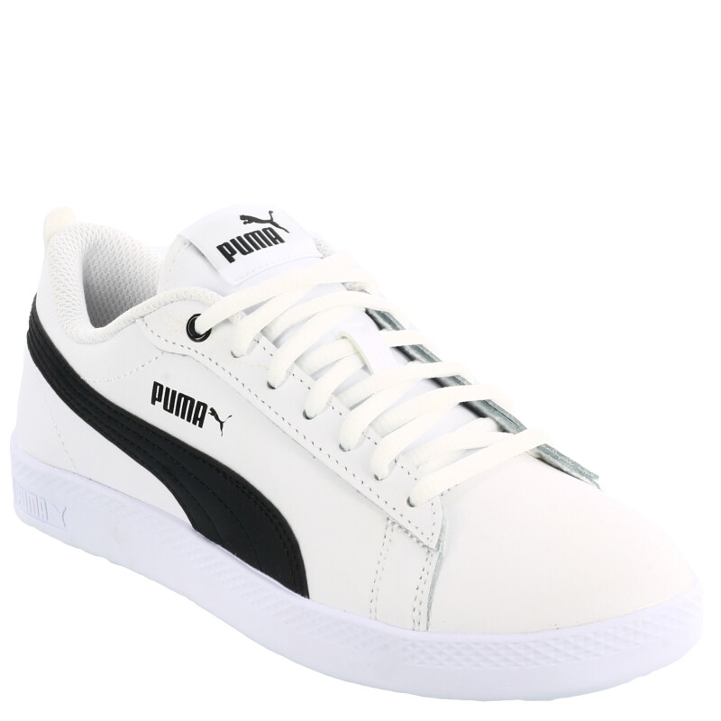 Championes de Mujer Puma Smash V2 Leather Blanco - Negro