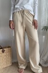 Pantalón recto winter Crema
