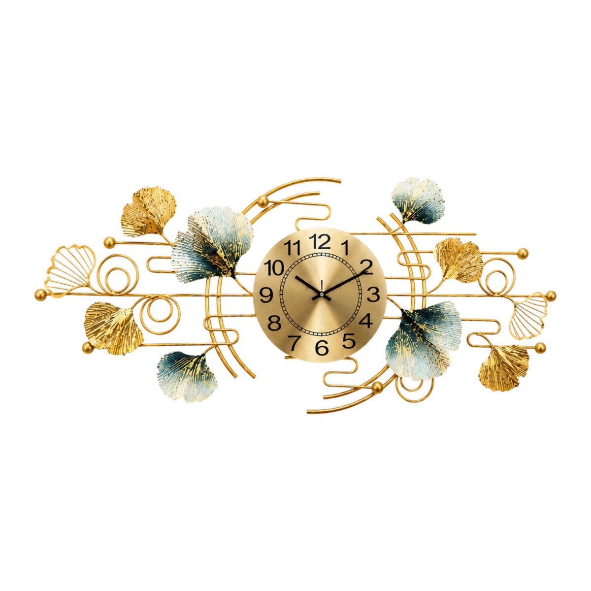 Reloj De Pared Hojas Horizontales 