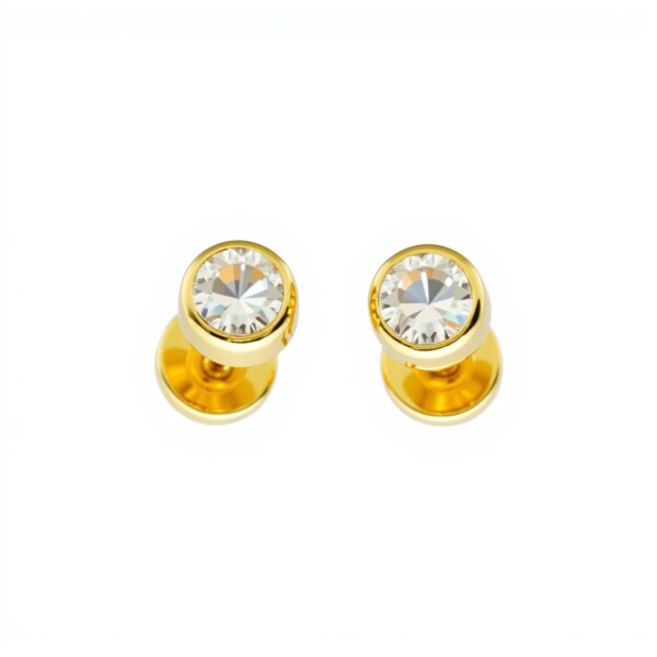 Abridores Punto de luz-Oro 18k-Piedra Zirconia-AB9502 conpiedra