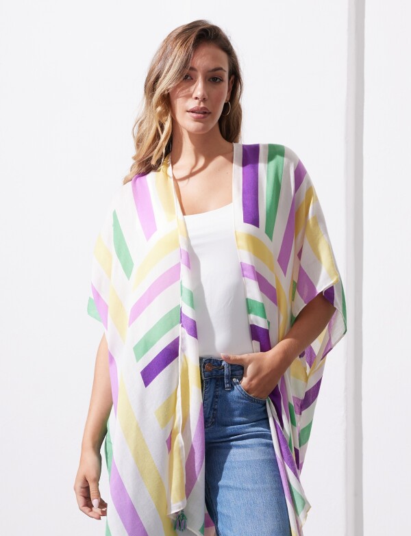Kimono Lineas MULTI/VIOLETA