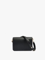 Bolso Bandolera Con Textura Y Solapa negro
