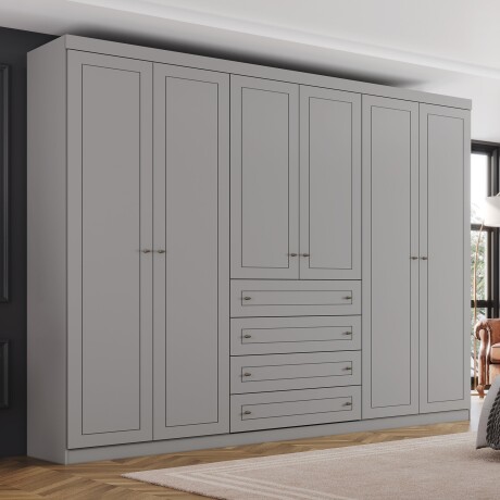 ROPERO AMERICANO GRIS 6 PUERTAS 4 CAJONES GUARDARROPA CLOSET ARMARIO PUERTAS 100% MDF ROPERO AMERICANO GRIS 6 PUERTAS 4 CAJONES GUARDARROPA CLOSET ARMARIO PUERTAS 100% MDF