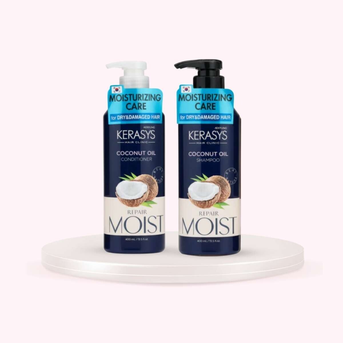 Dúo Capilar Shampoo + Acondicionador Kerasys Coconut Oil (400Ml) - Con Aceite De Coco Para Cabellos Secos, Opacos Y Sin Vida 