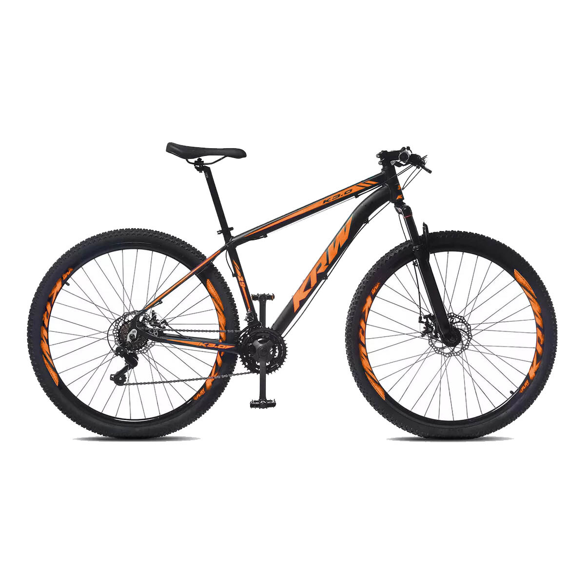 Bicicleta Montaña Krw K3.0 R29 Aluminio Cambios Disco - Negro-Naranja 